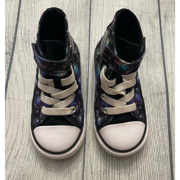 Bubbles Converse All Stars Boy Girl Toddler High Tops Shoes, Size 7 - Picture 3 of 6